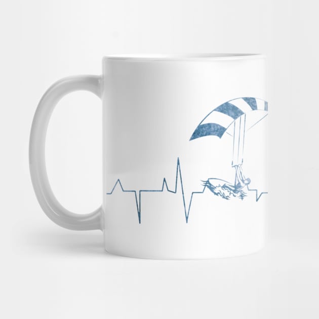 Heartbeat Kite Surfer Blue by Coumenole Design